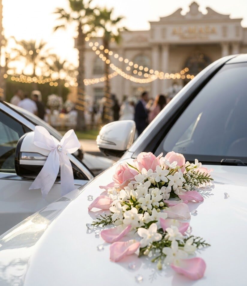 تزيين-سيارة-زفاف-بالورد-الطازج